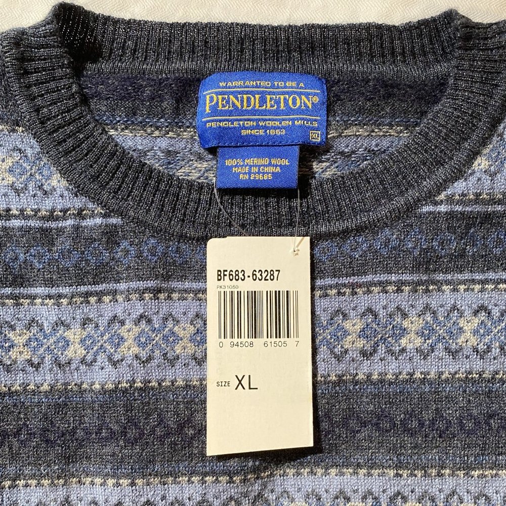 Pendleton Men's Crewneck Sweater - Blue and Gray